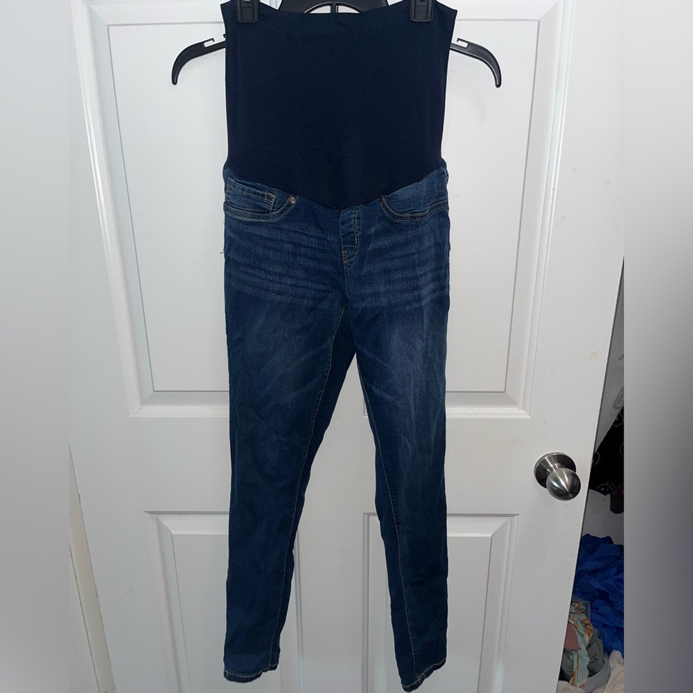 Dark Blue Denim Jeans Maternity